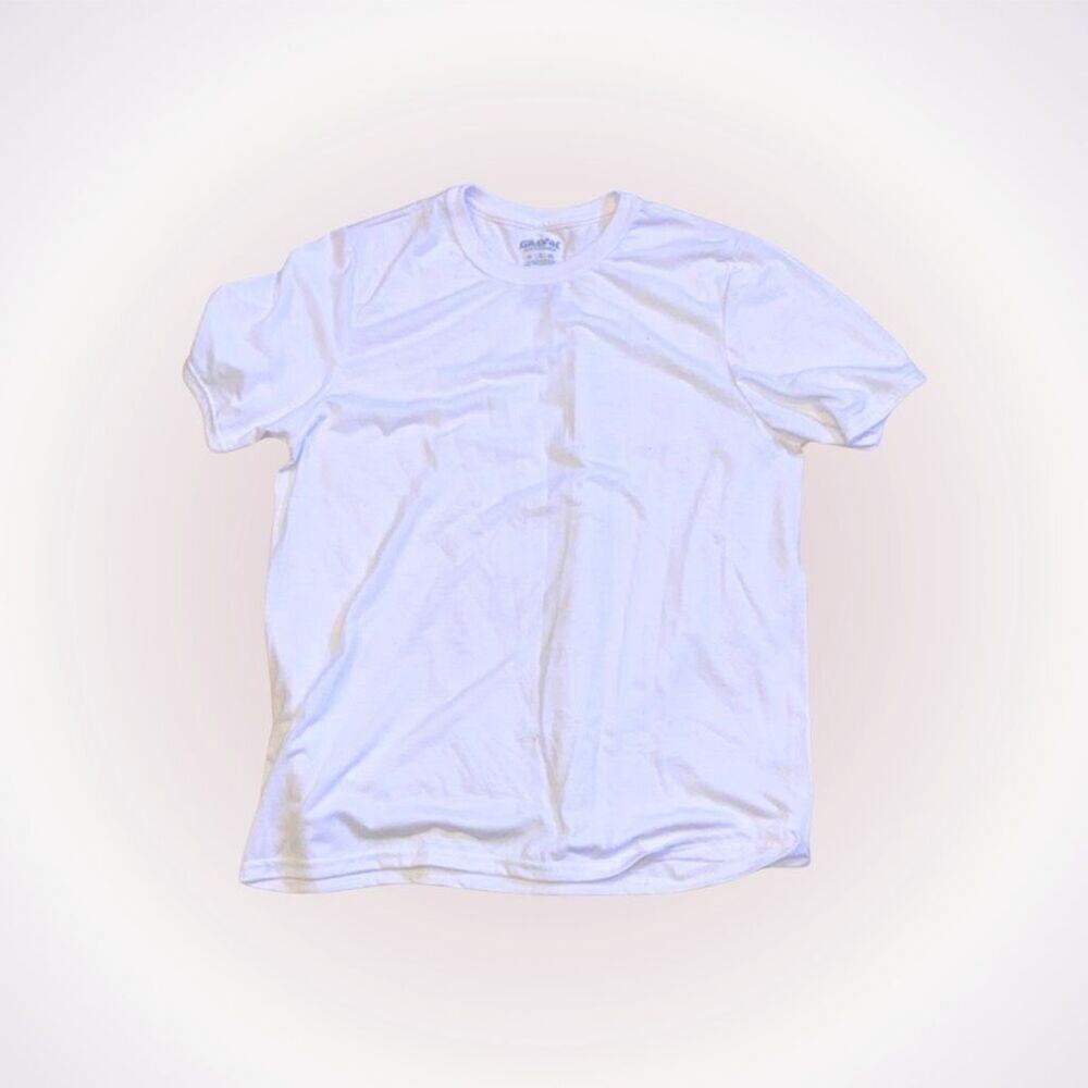 Gildan White Short Sleeve Crewneck T-Shirt | Sz L